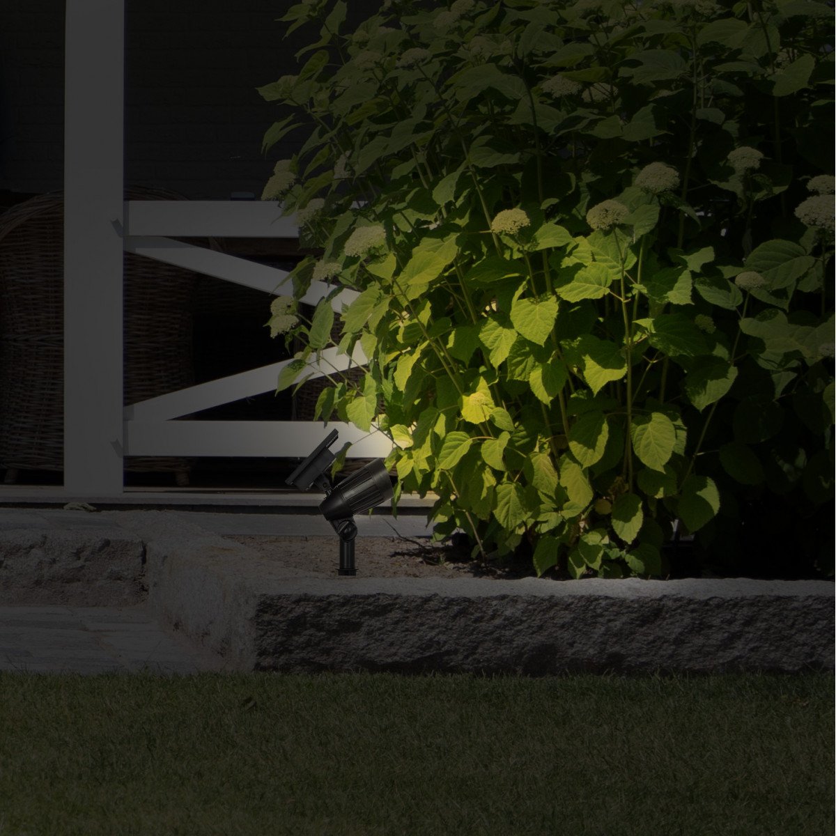 4x Solar LED Spot de jardin Noir