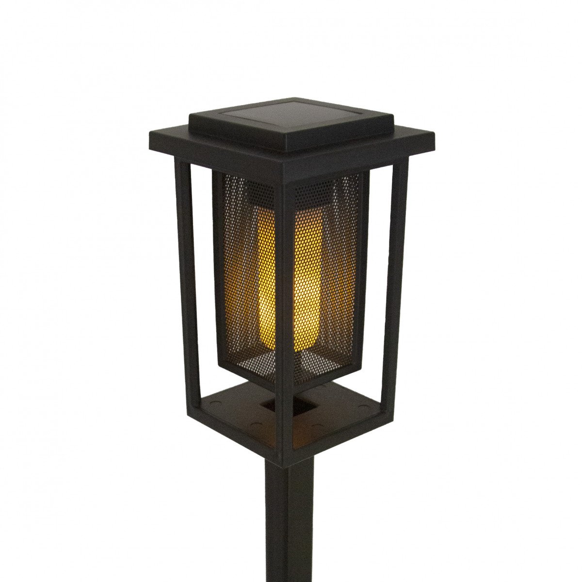 Torche noire sur l'énergie solaire, éclairage d'ambiance extérieur, LED solaire Black Del Sol, lampe d'extérieur solaire Nostalux