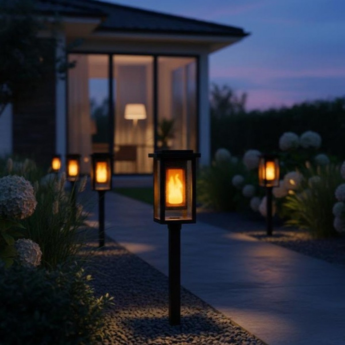 Torche noire sur l'énergie solaire, éclairage d'ambiance extérieur, LED solaire Black Del Sol, lampe d'extérieur solaire Nostalux