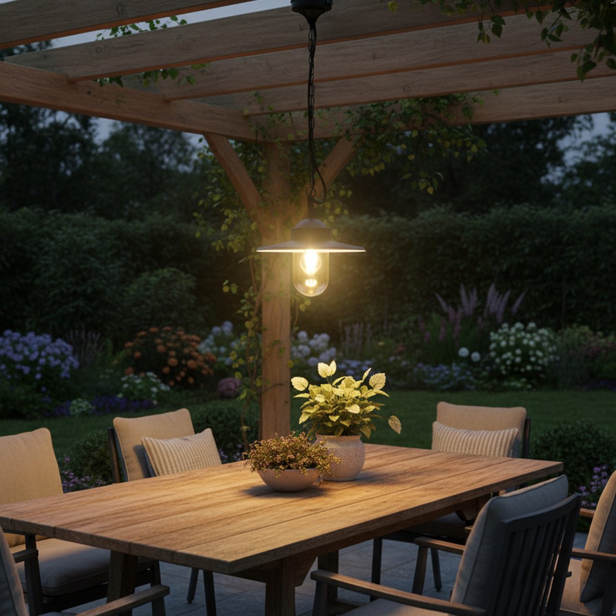 Lampe suspendue d'intérieur et d'extérieur Dolce noir aluminium moderne