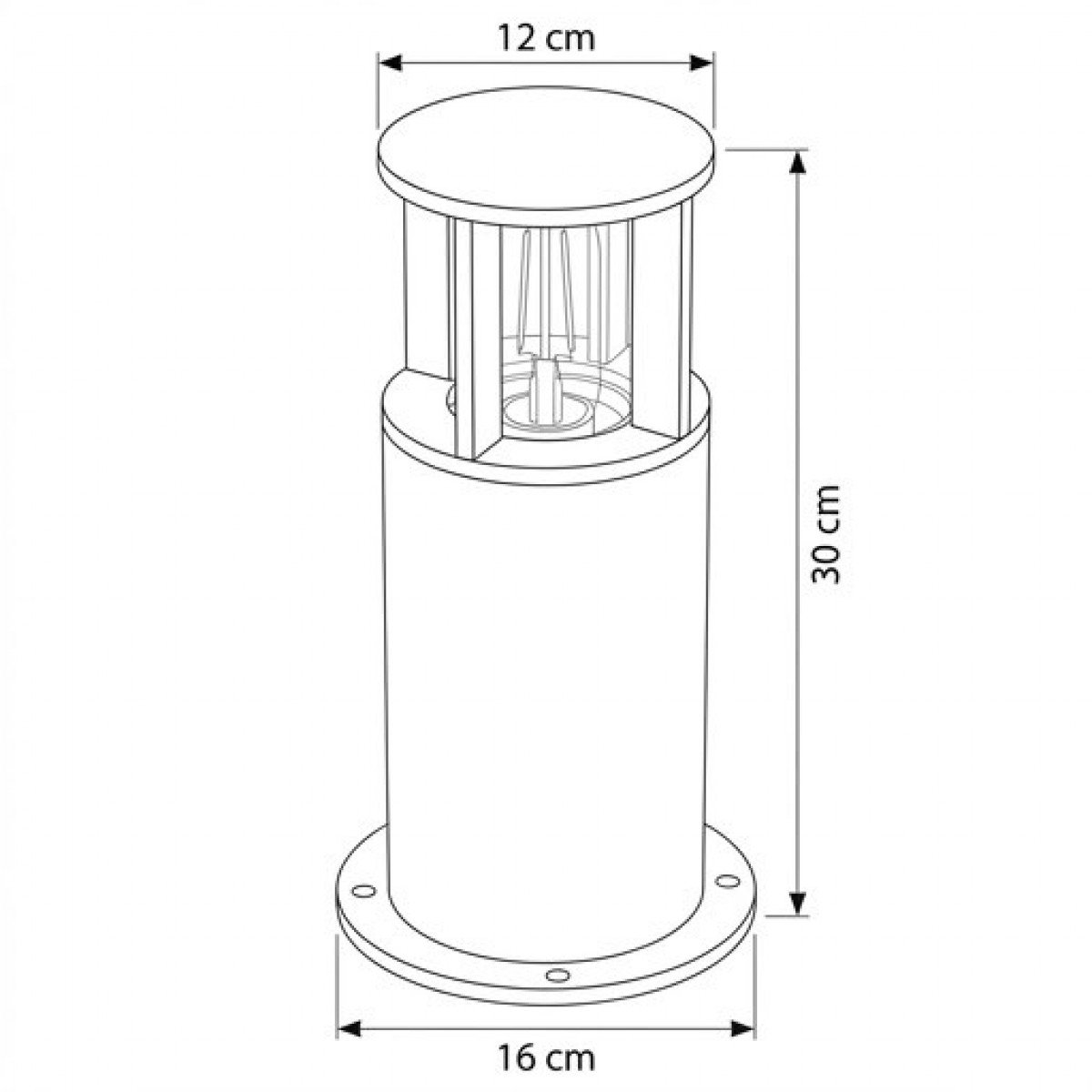 Lampe de jardin ronde robuste en acier corten marron, raccord E27
