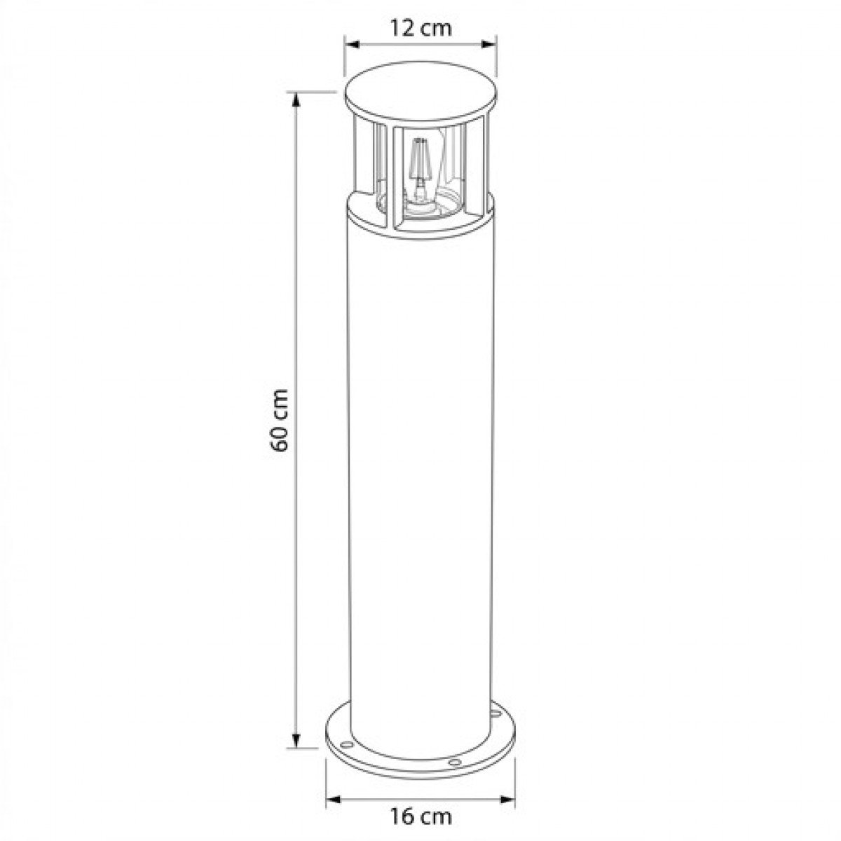 Lampe de jardin ronde robuste en acier corten marron, raccord E27