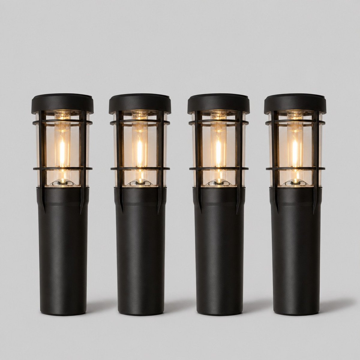 Torche noire sur l'énergie solaire, éclairage d'ambiance extérieur, LED solaire noir, lampe d'extérieur solaire Nostalux
