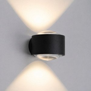 Fenêtre noire en verre convexe Applique murale moderne Up&Down