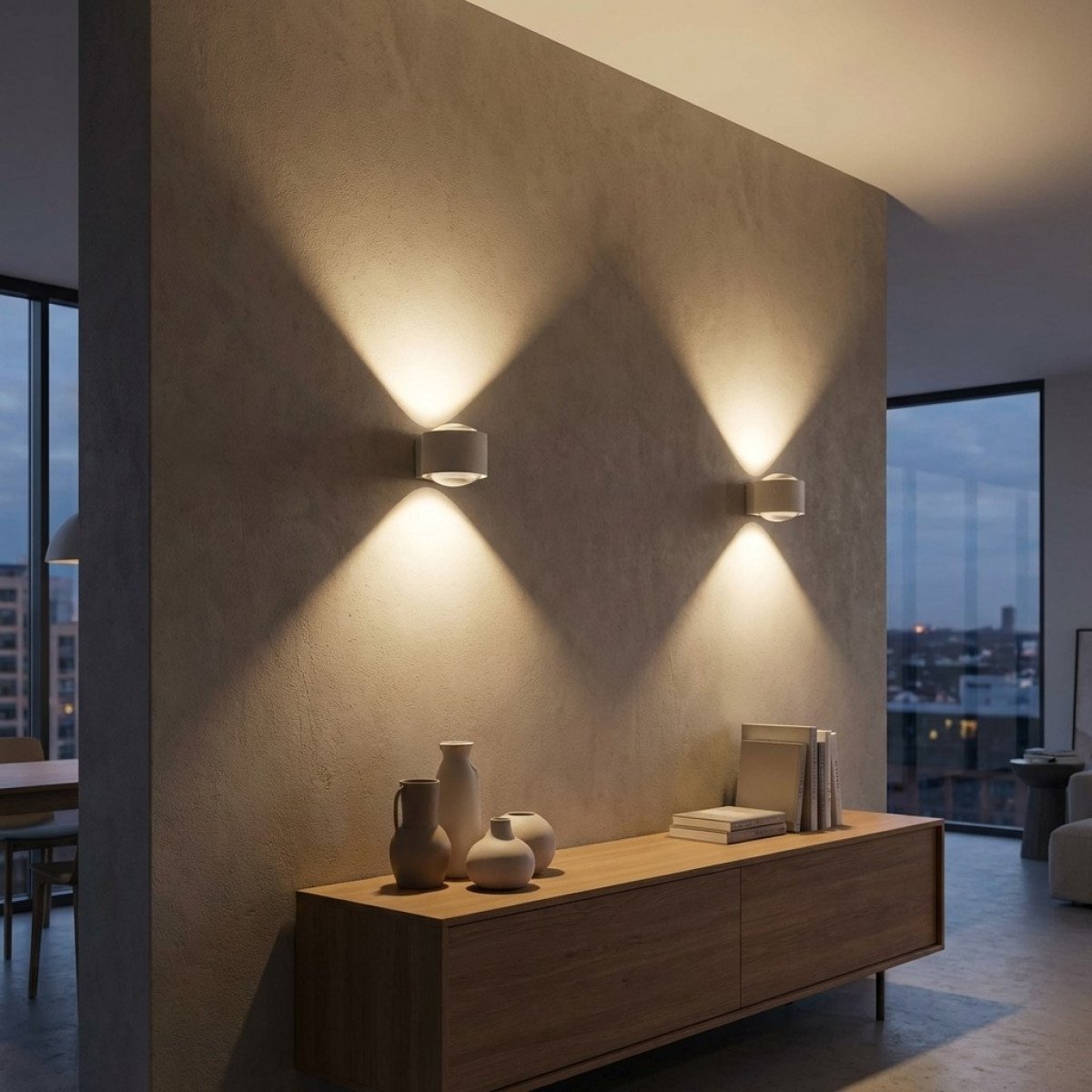 Fenêtre champgne en verre convexe Applique murale moderne Up&Down