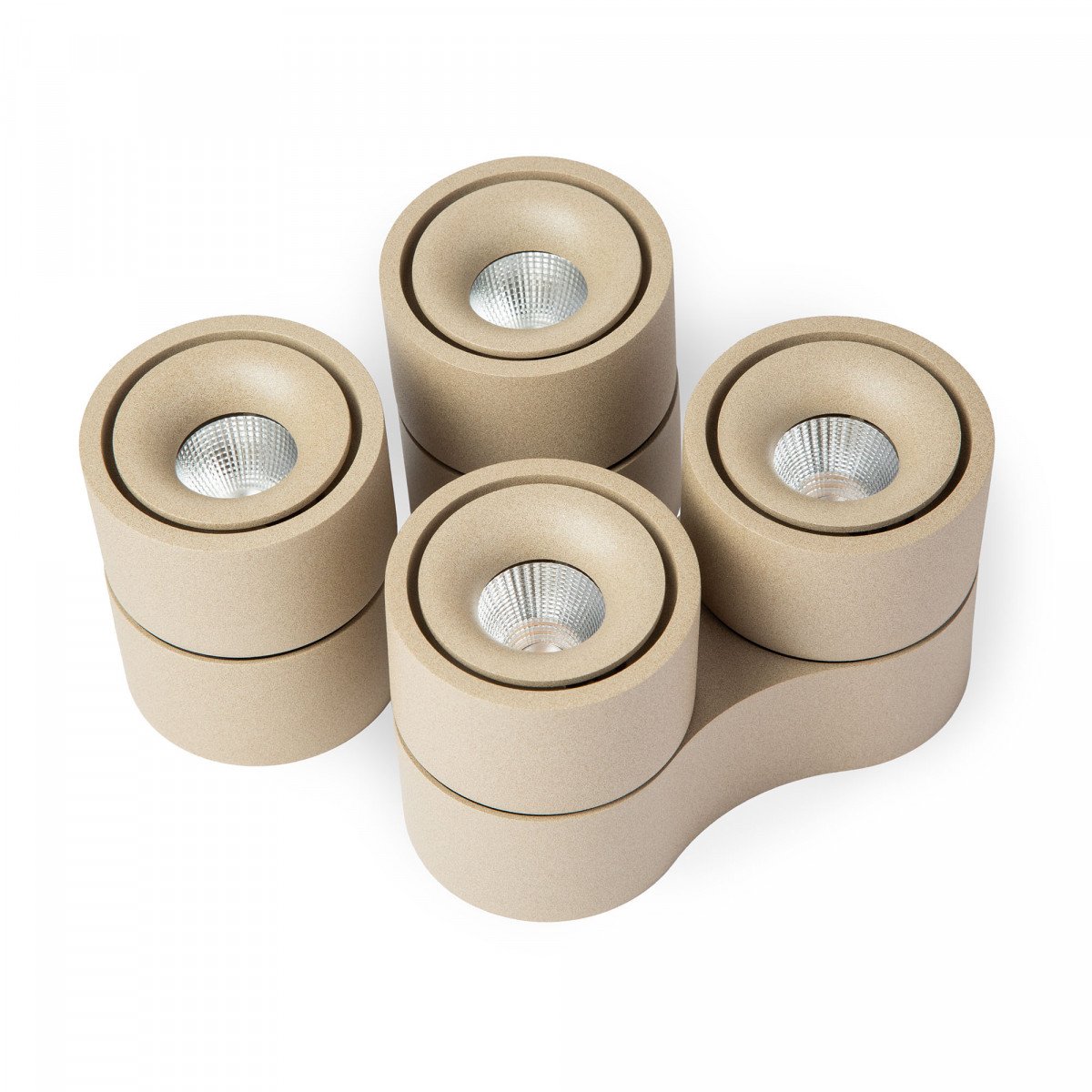 Spot de plafond rond, compact et luxueux couleur champagne