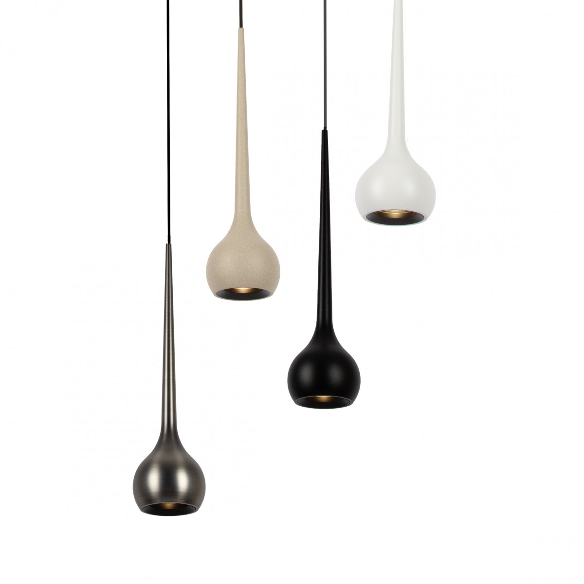 Lampe suspendue gun metal design aluminium moderne