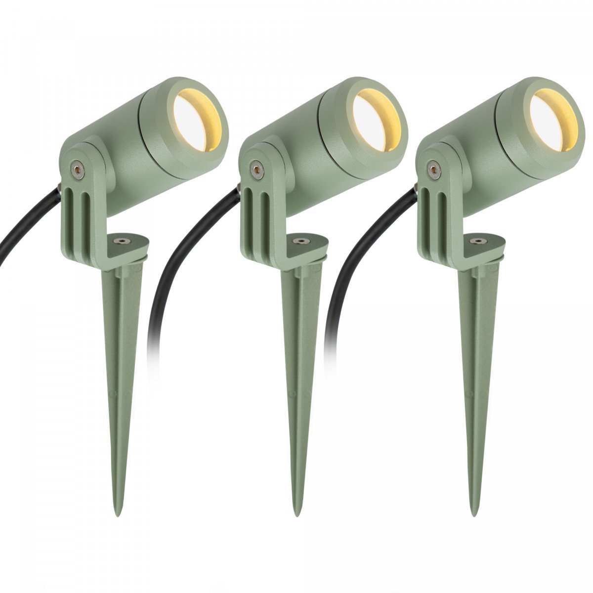 Spot de sol noir compact LED-Spike GU10 PAR11