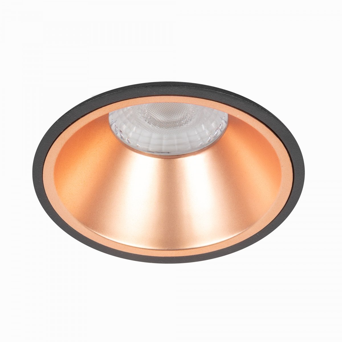 Spot encastré noir Ivar anneau cuivre LED dimmable