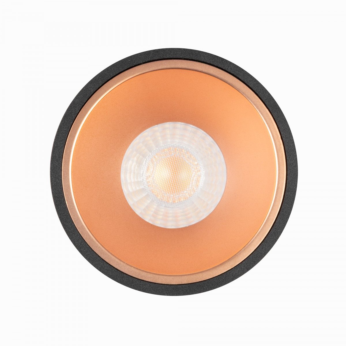 Spot encastré noir Ivar anneau cuivre LED dimmable