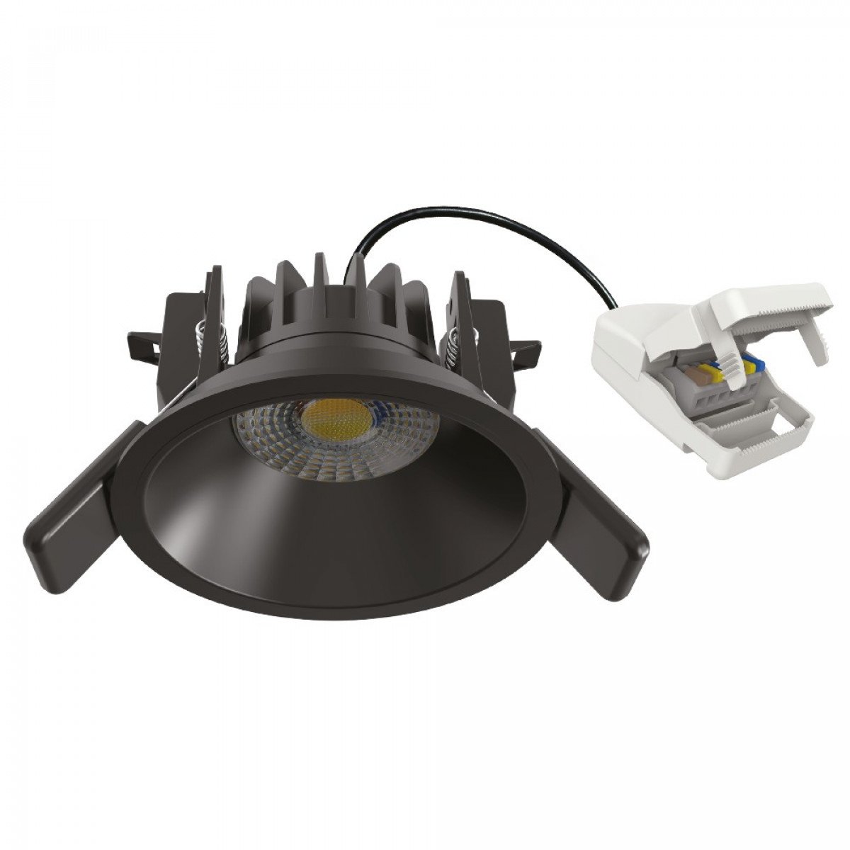 Spot encastré rond plafond Ivar noir dimmable 90mm