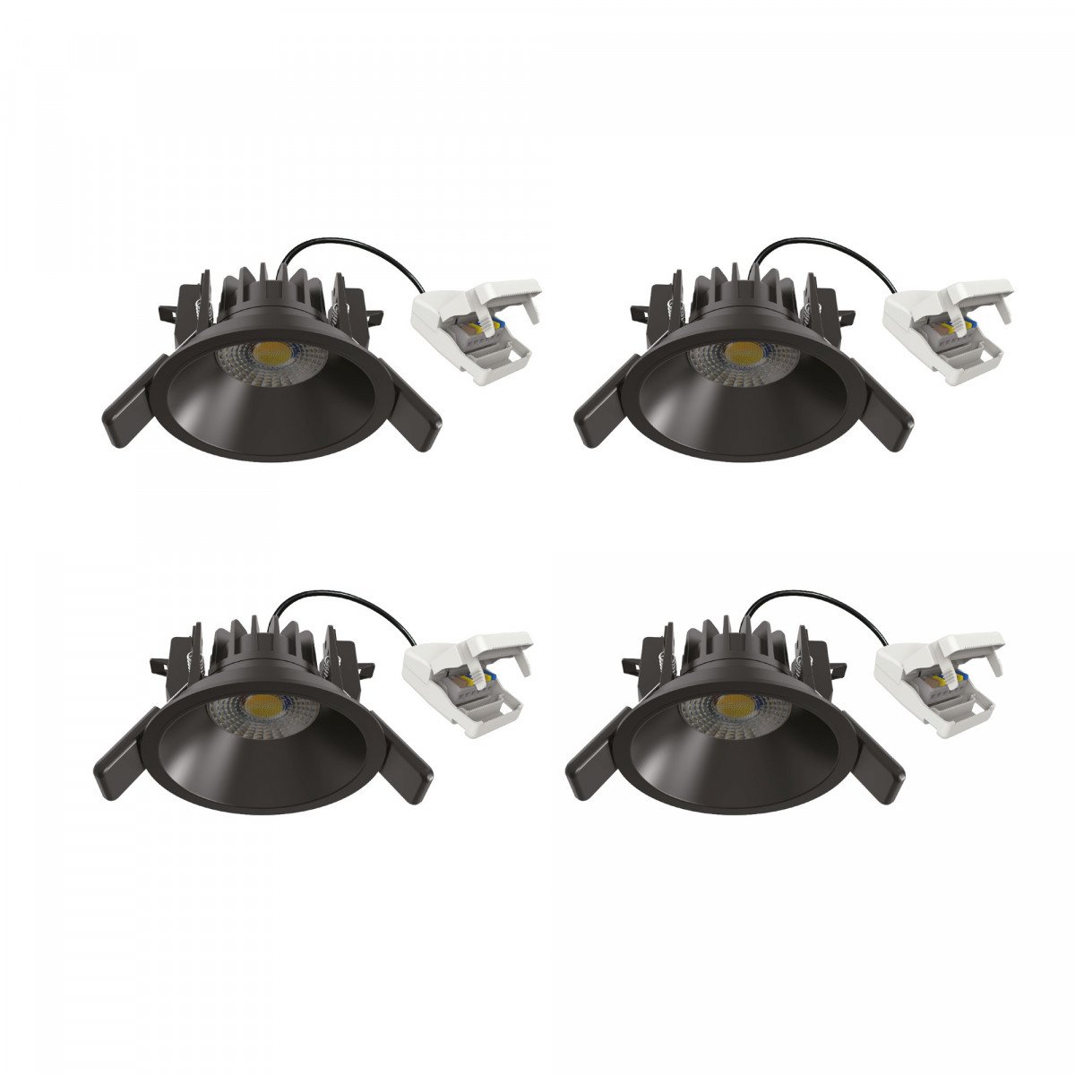 Spot encastré rond plafond Ivar noir dimmable 90mm
