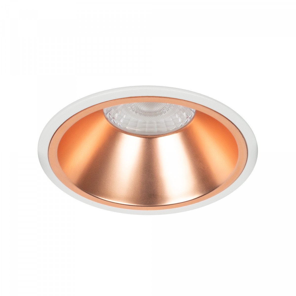 Spot encastré blanc Ivar anneau cuivre LED dimmable