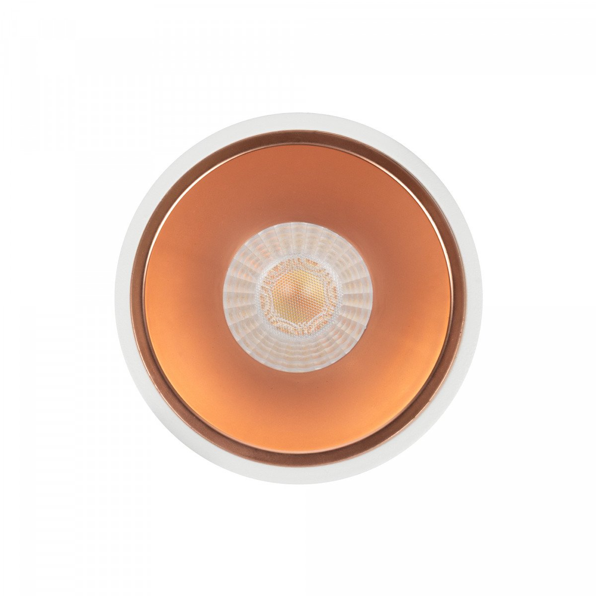 Spot encastré blanc Ivar anneau cuivre LED dimmable