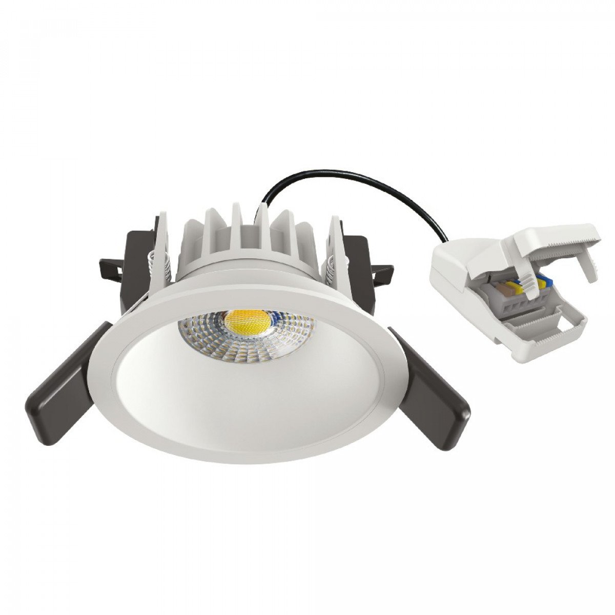 Spot encastré rond plafond Ivar blanc dimmable 90mm