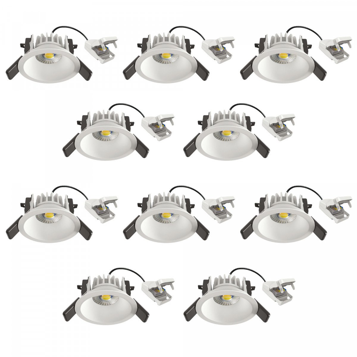 Spot encastré rond plafond Ivar blanc dimmable 90mm