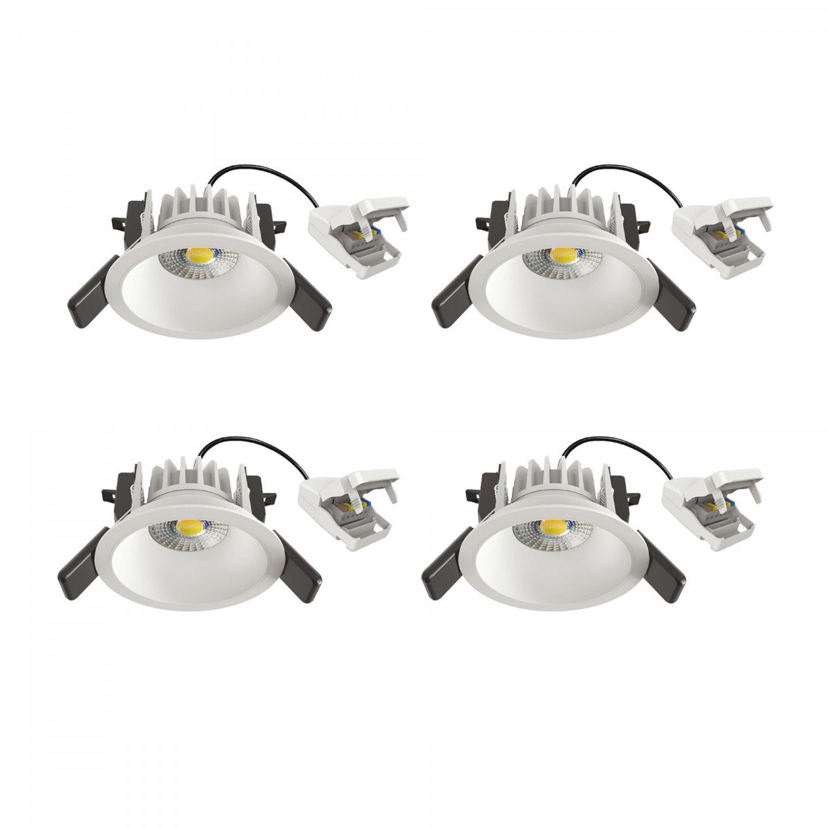 Spot encastré rond plafond Ivar blanc dimmable 90mm