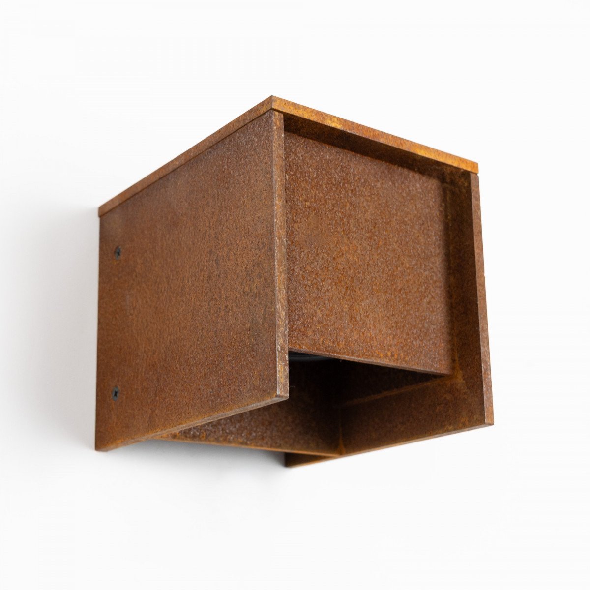Applique murale en acier Corten – forme carrée – moderne – GU10