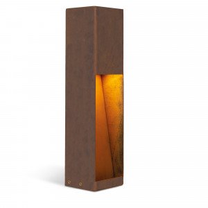 Lampe de jardin – acier Corten – carrée – moderne – GU10