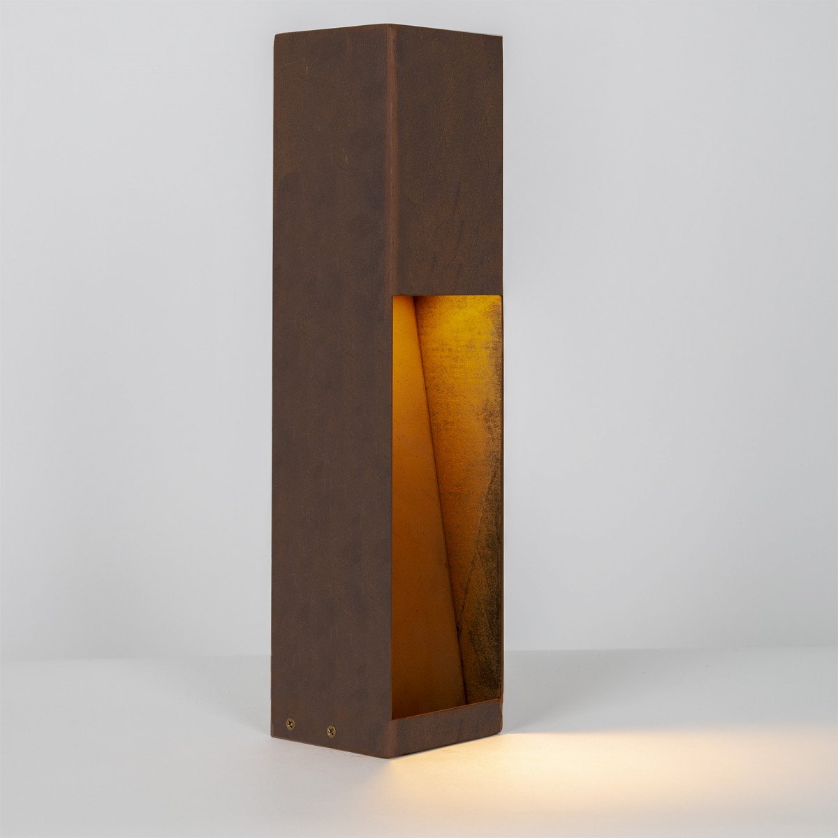 Lampe de jardin – acier Corten – carrée – moderne – GU10