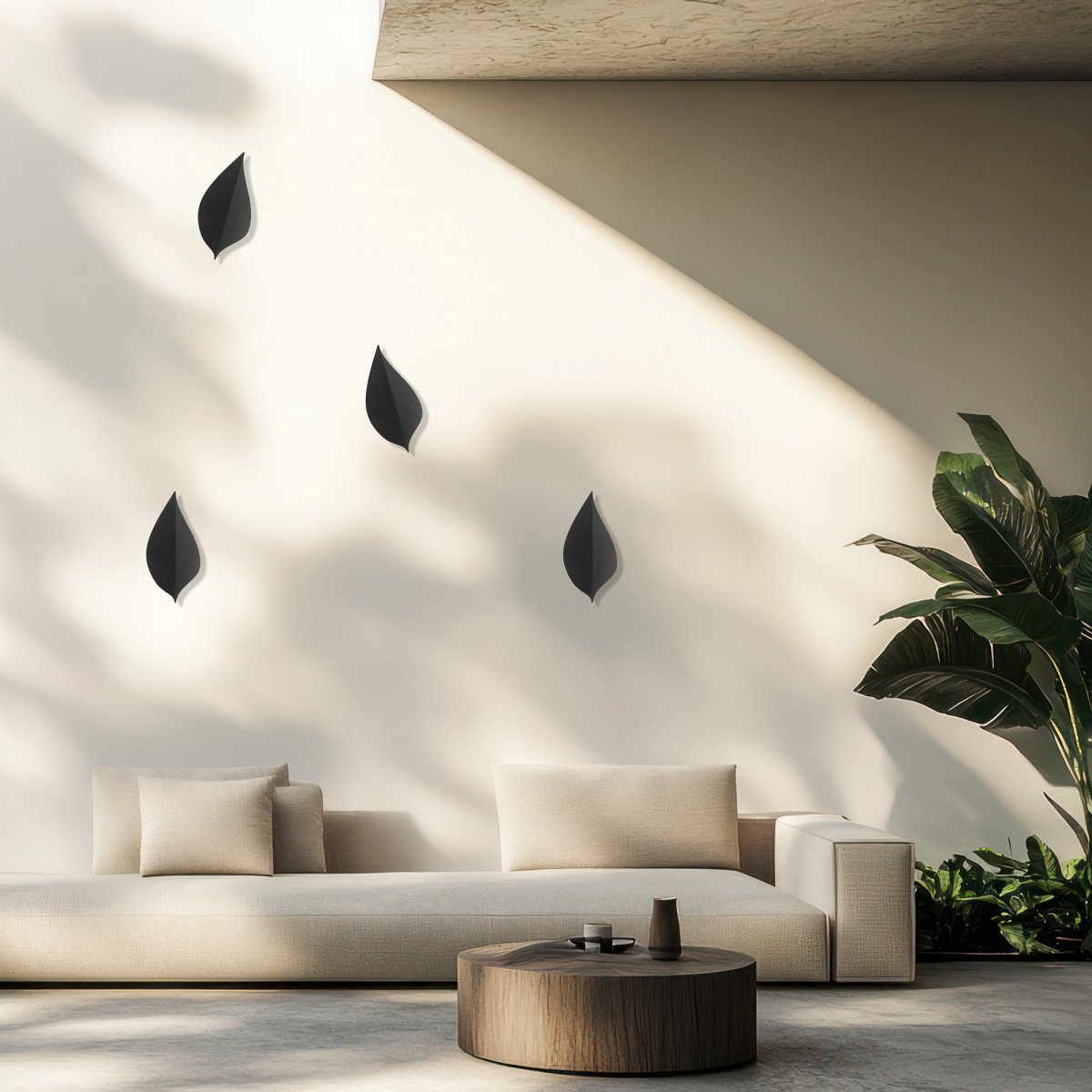Applique extérieure Leaf noire aluminium moderne