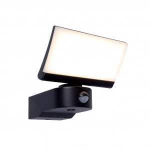 Lampe extérieure Ceva noire aluminium avec capteur