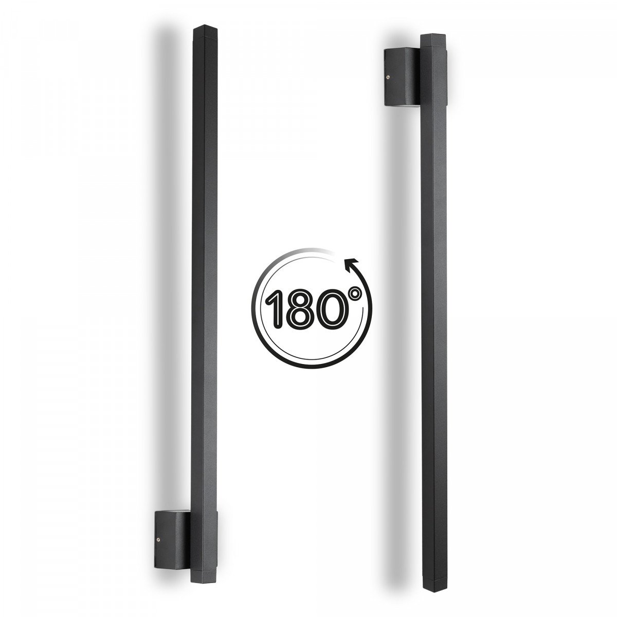 Applique murale verticale Bar noire aluminium moderne