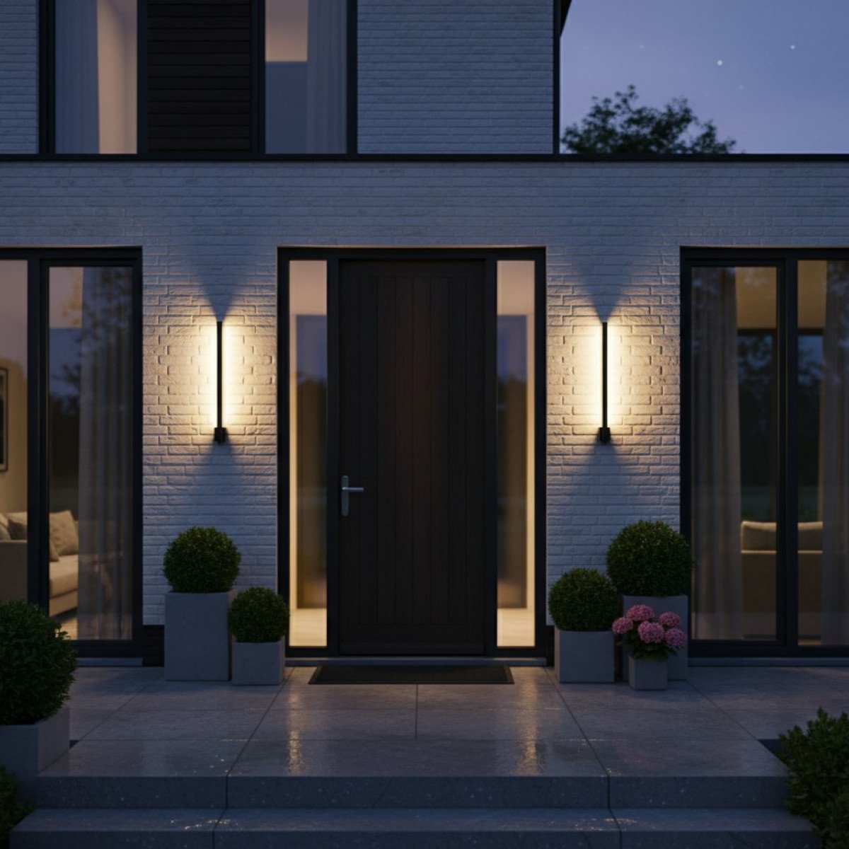 Applique murale verticale Bar noire aluminium moderne