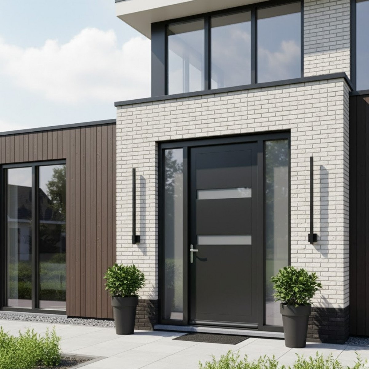 Applique murale verticale Bar noire aluminium moderne