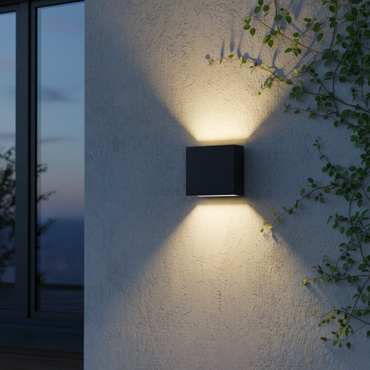 Lampe extérieure Nelson Up & Down applique noire aluminium moderne