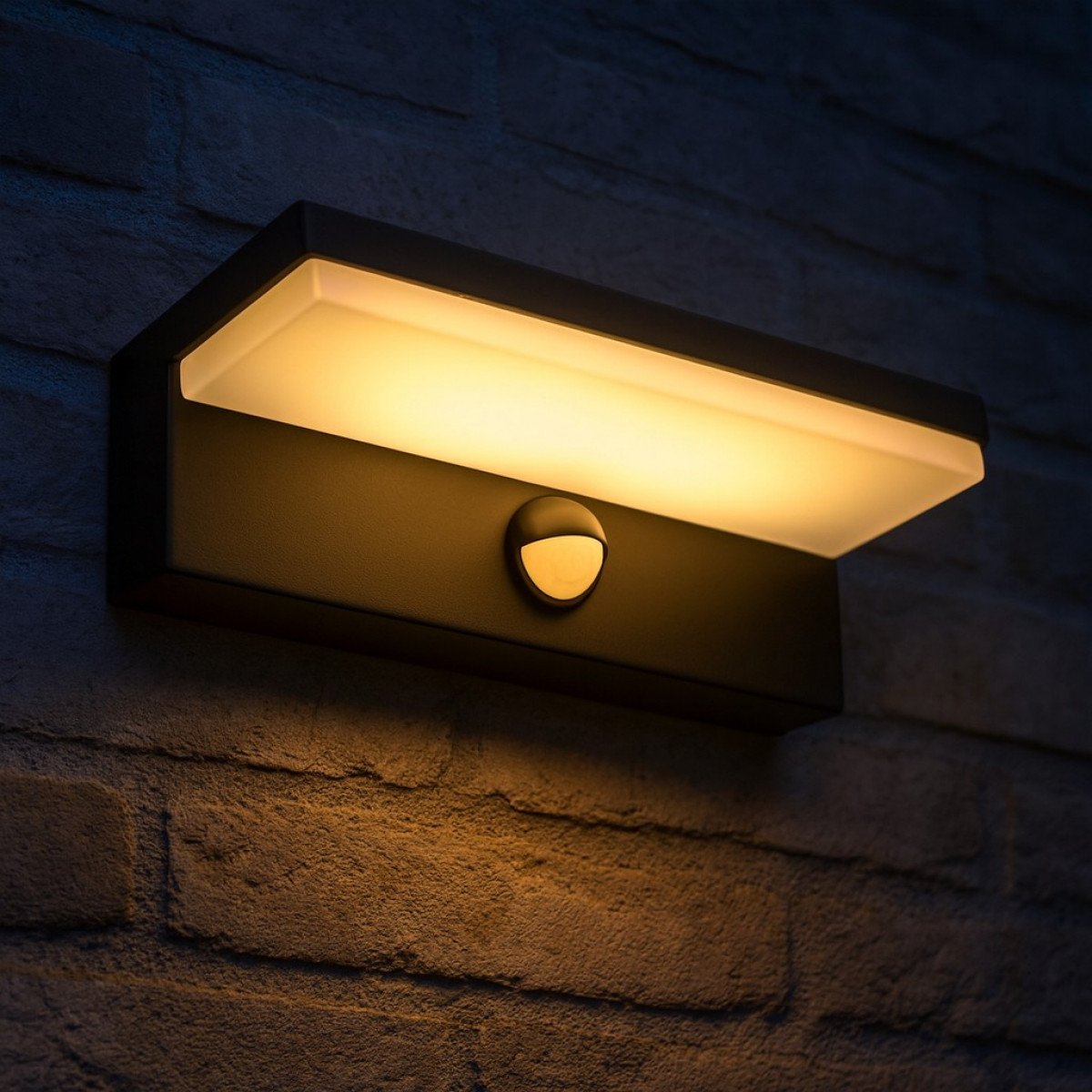 Lampe extérieure Ian détecteur de mouvement applique murale aluminium noir moderne