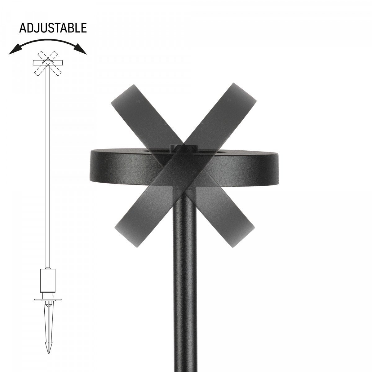 Lampe extérieure inclinable Tyra lampe de jardin noire aluminium moderne