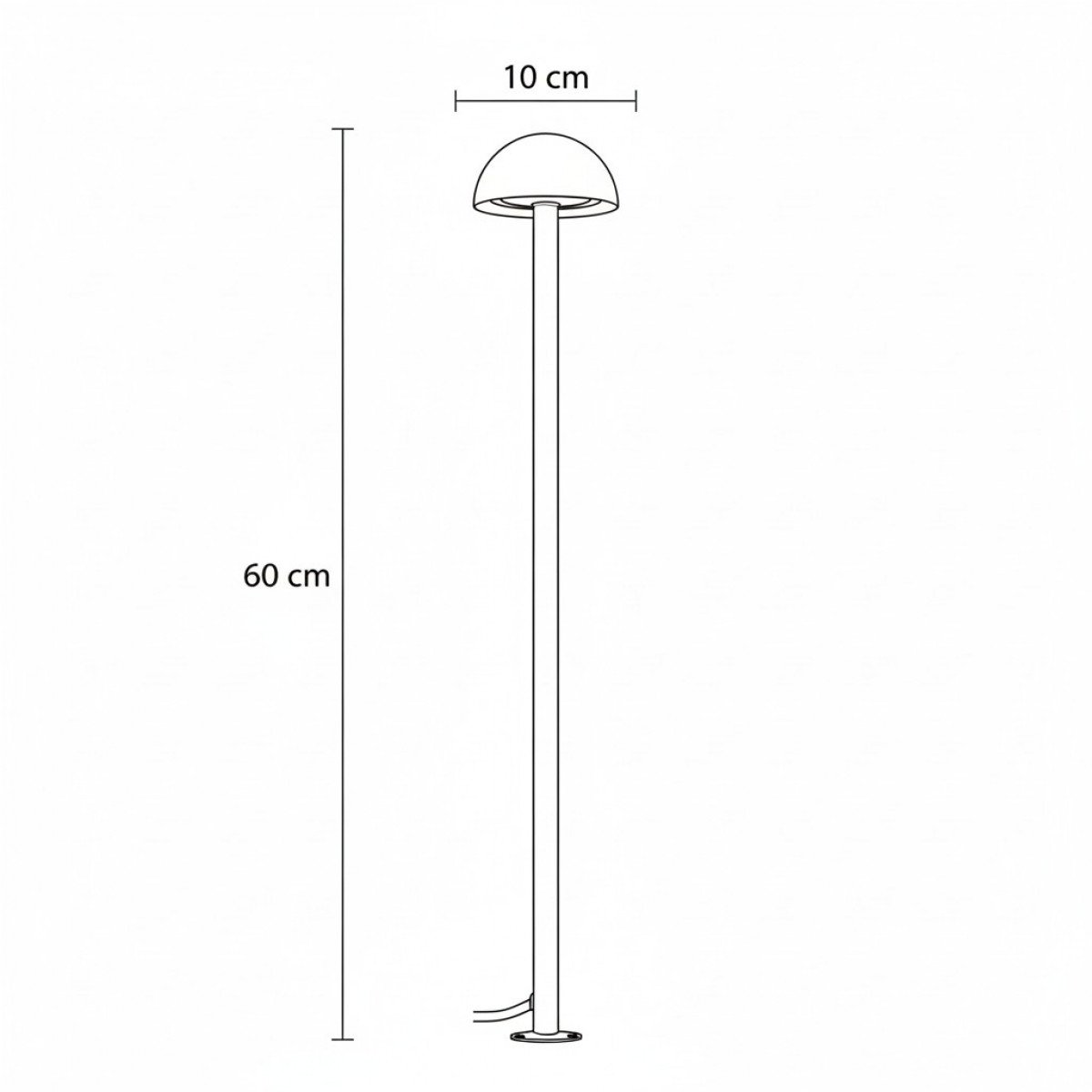 Lampe de jardin Lina noire 60cm aluminium IP65