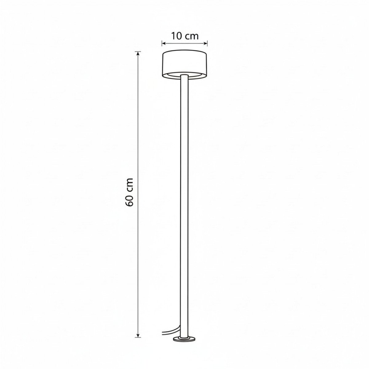 Noir Lampe de jardin Ayla 60cm aluminium IP65