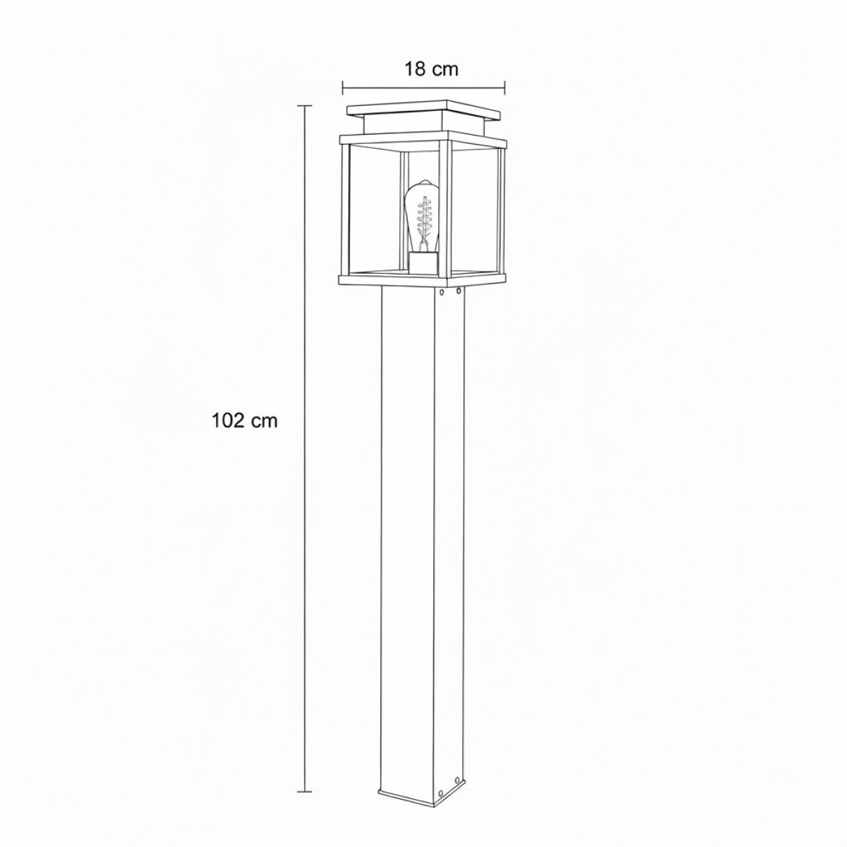 Luminaire d'extérieur Leicester borne lumineuse noire aluminium 100cm