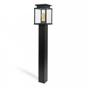 Luminaire d'extérieur Leicester borne lumineuse noire aluminium 100cm