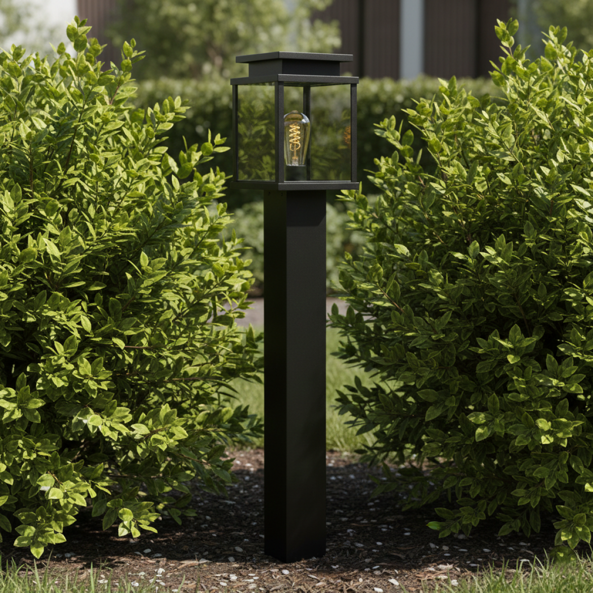 Luminaire d'extérieur Leicester borne lumineuse noire aluminium 100cm