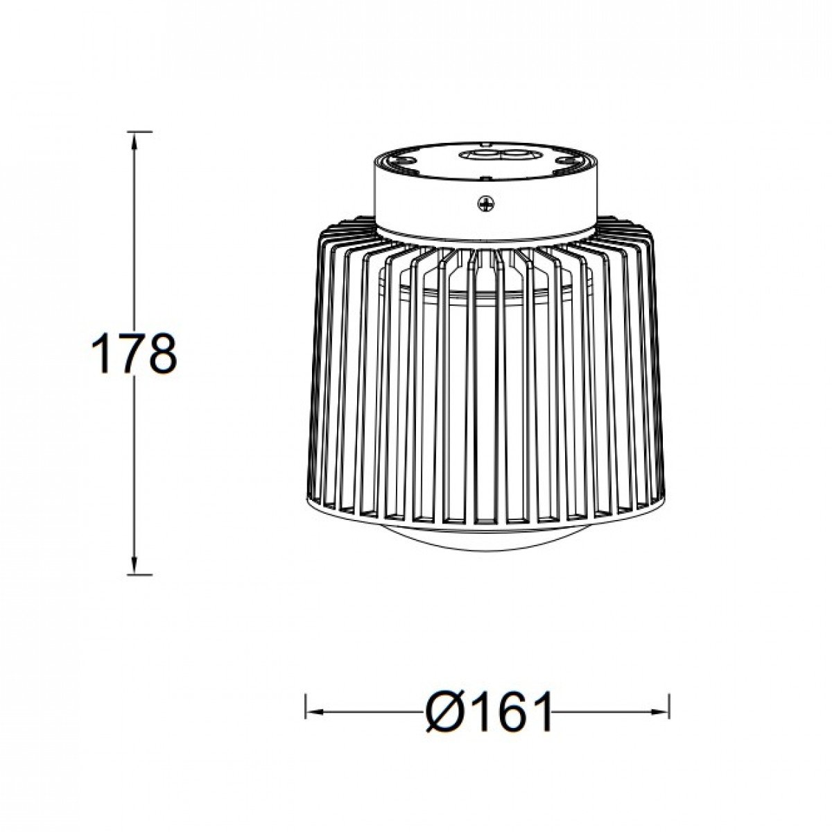 Lampe d'extérieur Shyne plafonnier aluminium noir moderne