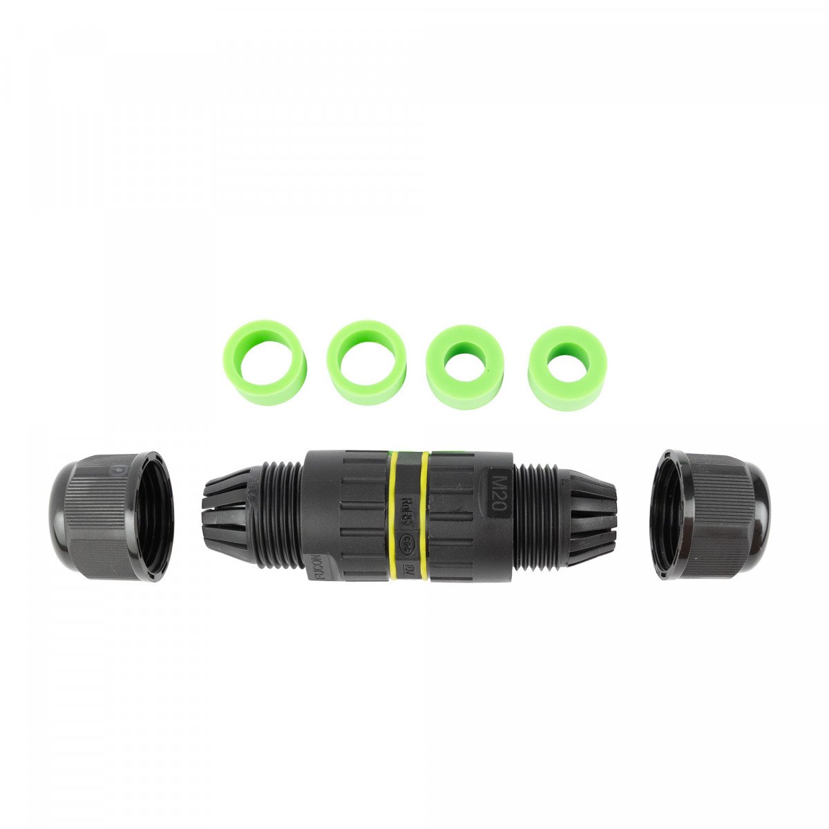 Connecteur de câble étanche et sûr IP86 noir