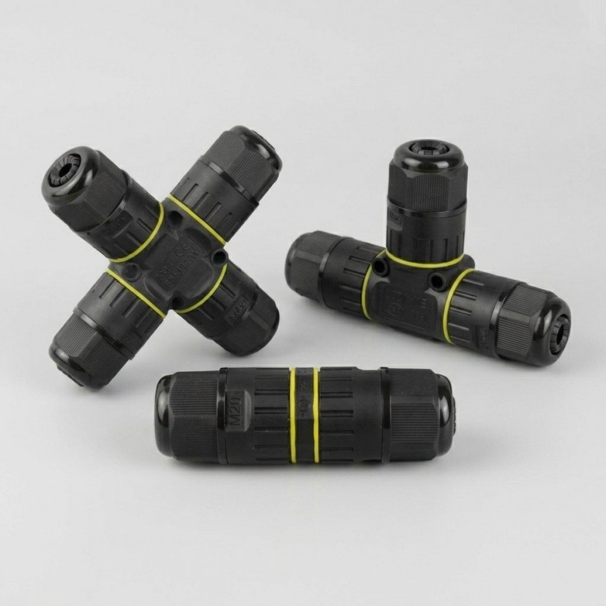 Connecteur de câble étanche et sûr IP86 noir