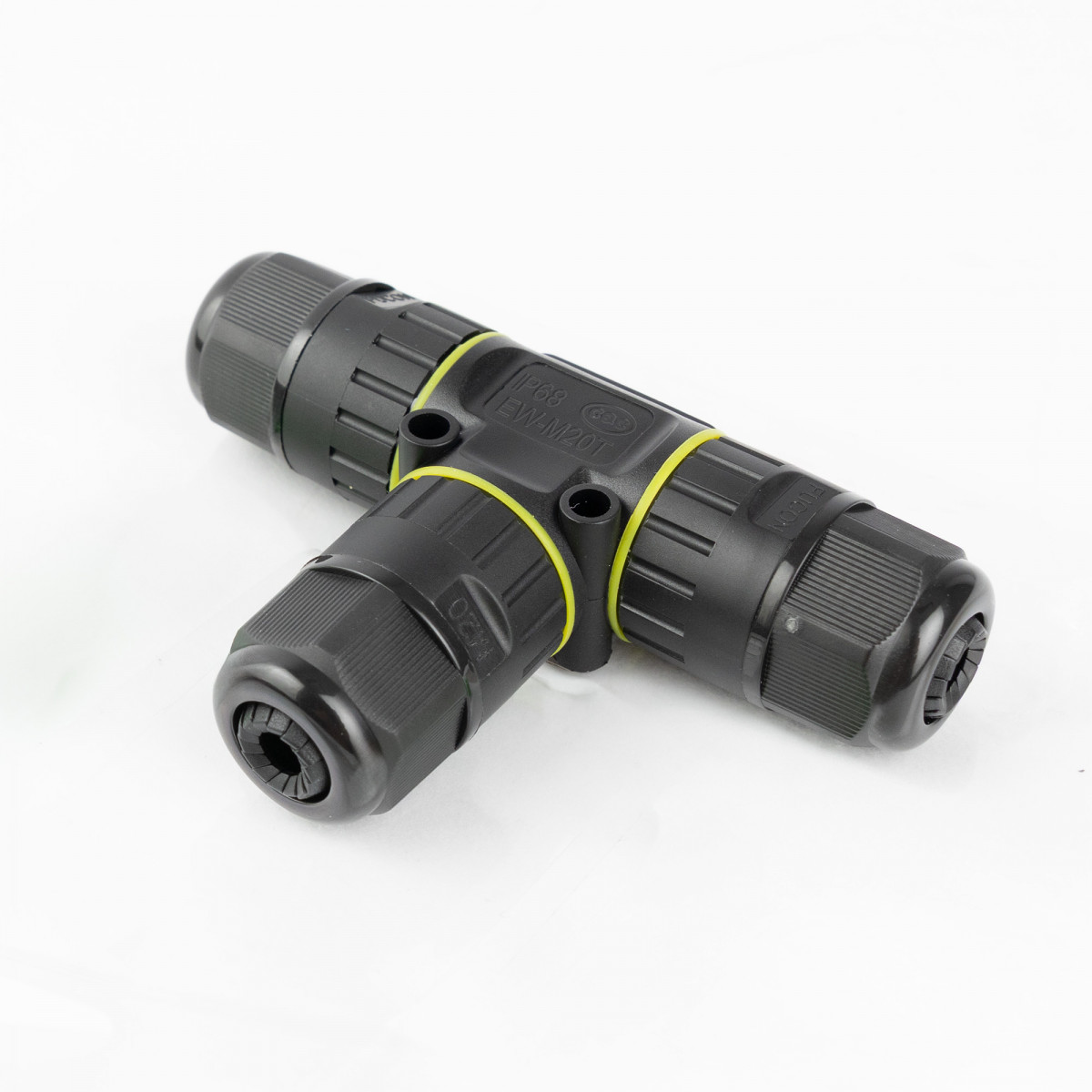 Connecteur de câble en T étanche et sûr IP86 noir