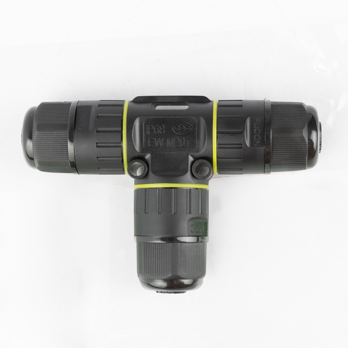 Connecteur de câble en T étanche et sûr IP86 noir
