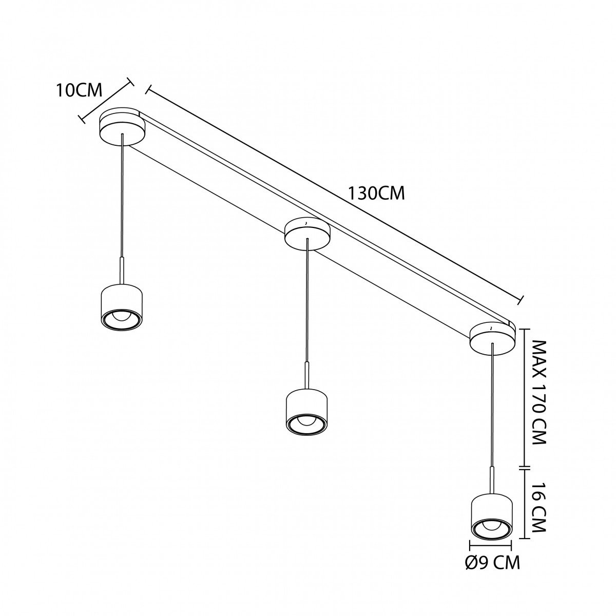 éclairage intérieur june suspension bronze moderne 3 lumières