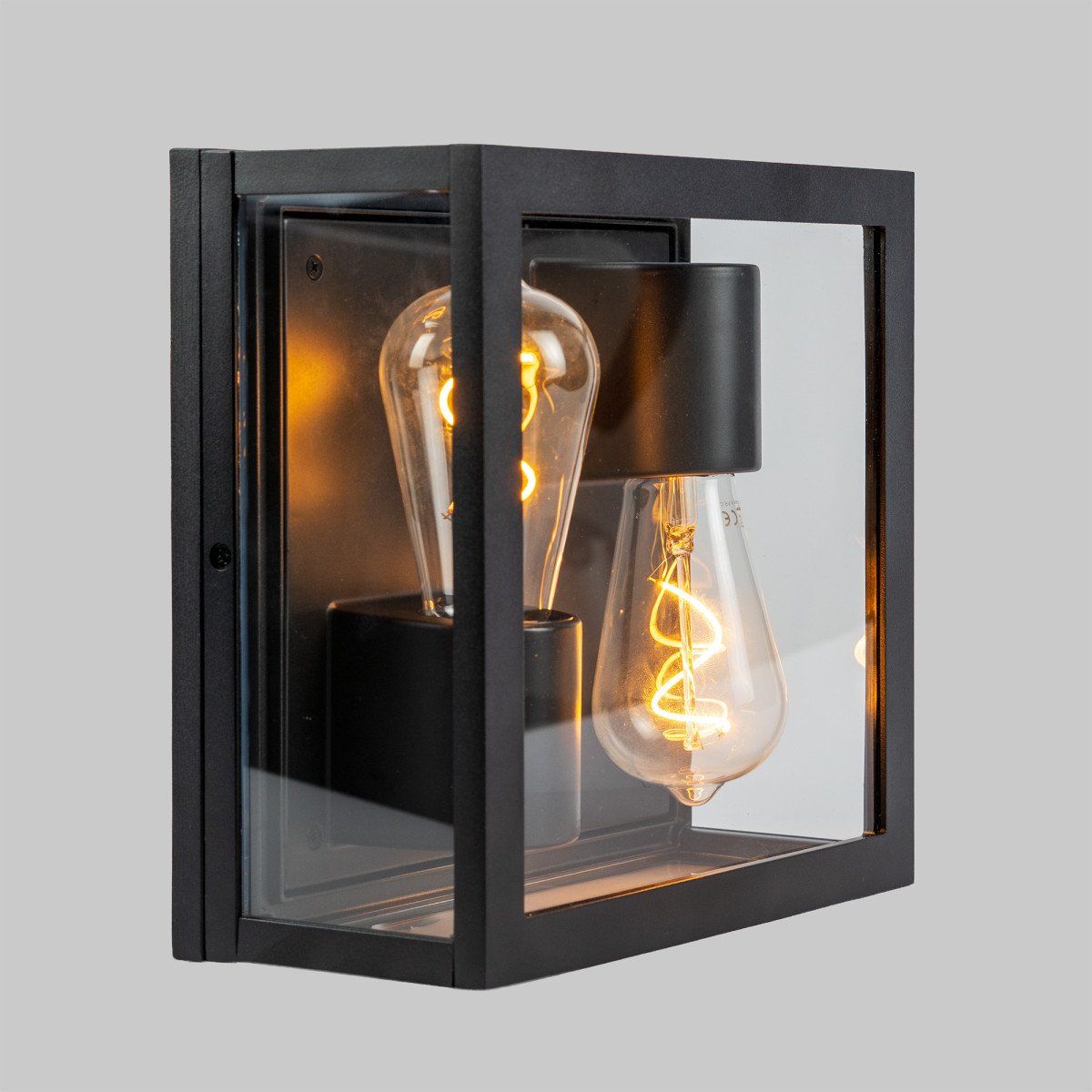 Lampe d'extérieur Timothy plafonnier noir en aluminium
