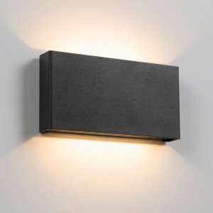 Lampe d'extérieur Elroy applique murale moyen noire aluminium moderne