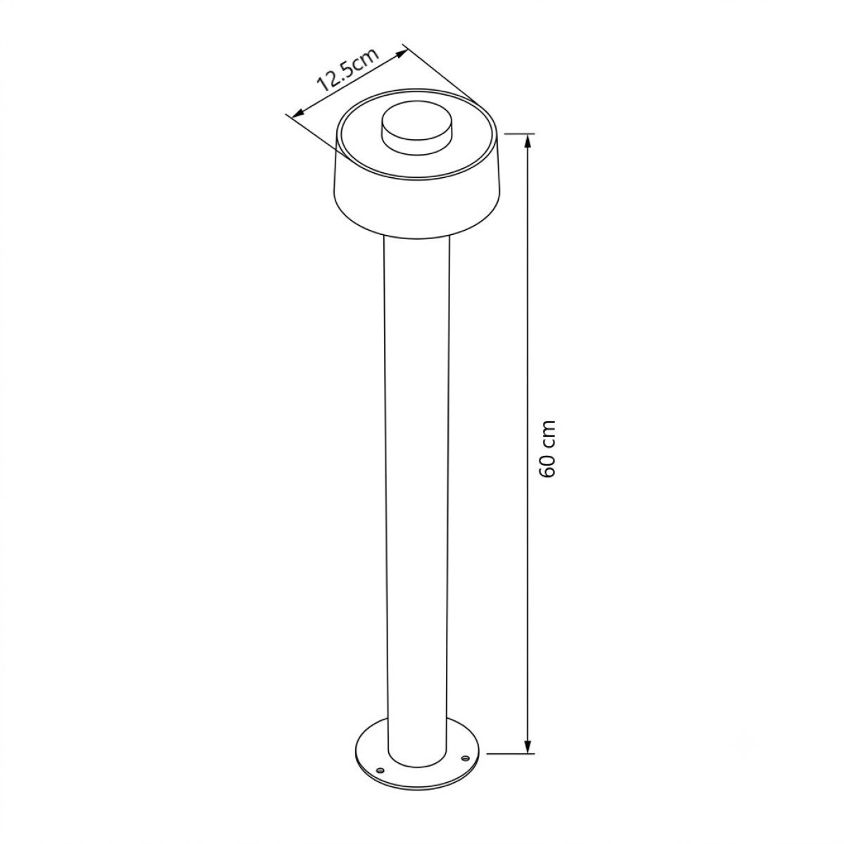 Éclairage extérieur Lewis lampe de jardin noire 60 cm