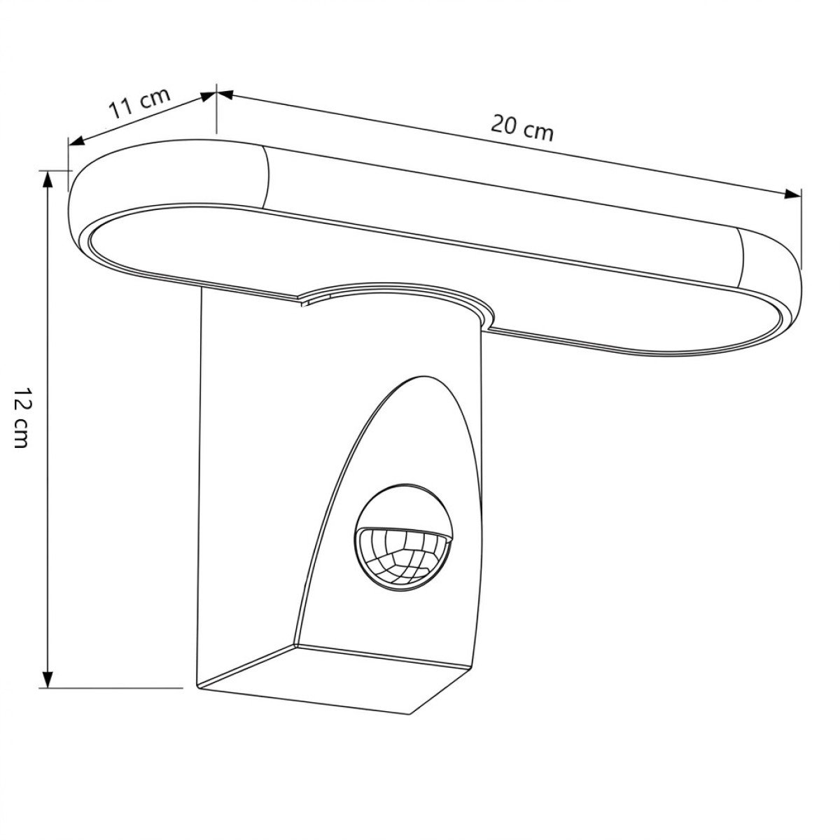 Luminaire d'extérieur avec détecteur de mouvement Zack applique murale noire