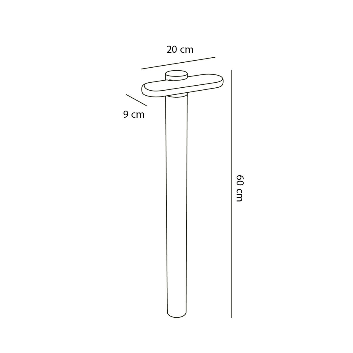 Éclairage extérieur Lewis lampe de jardin noire 60 cm