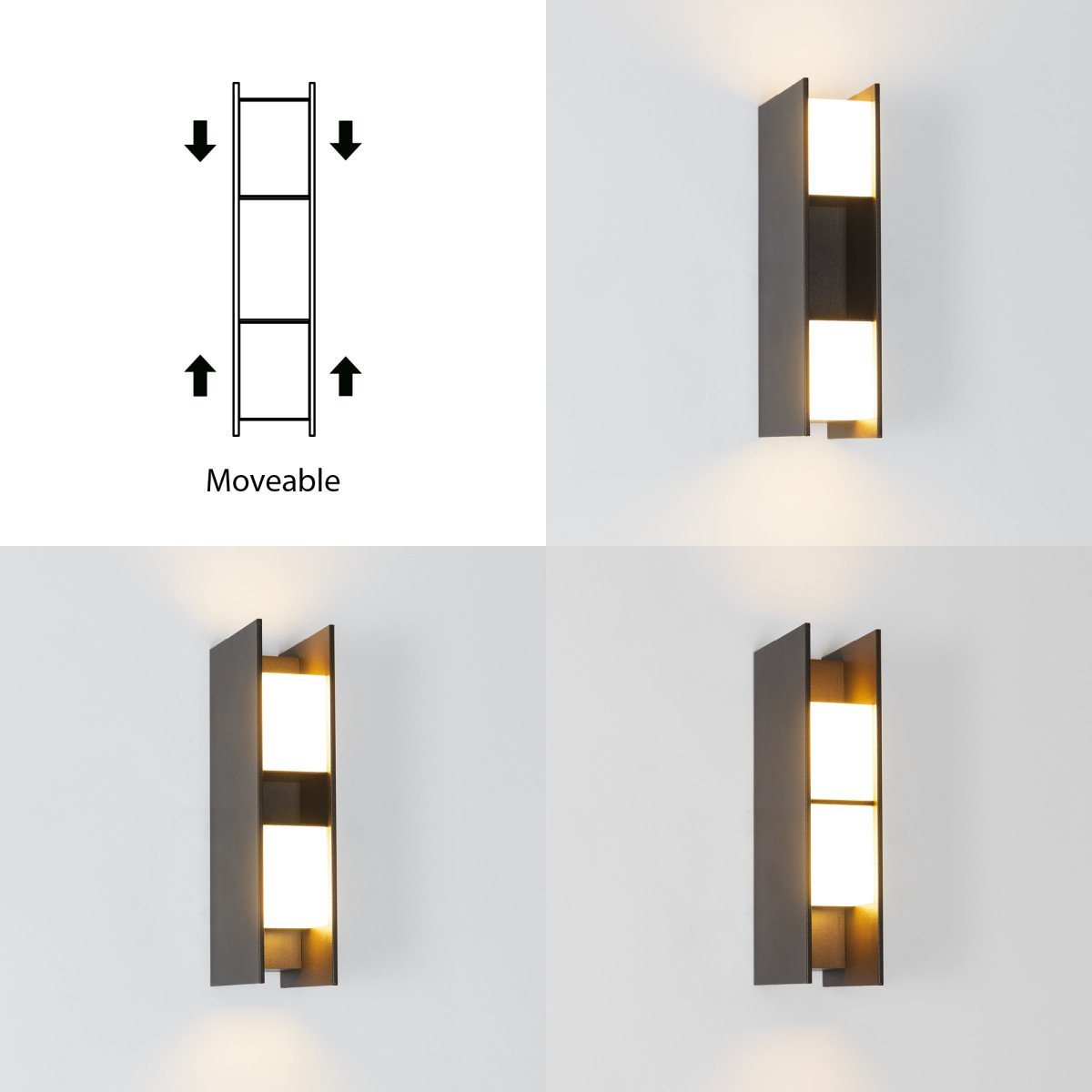 Lampe extérieure Forms applique murale brun-noir moderne