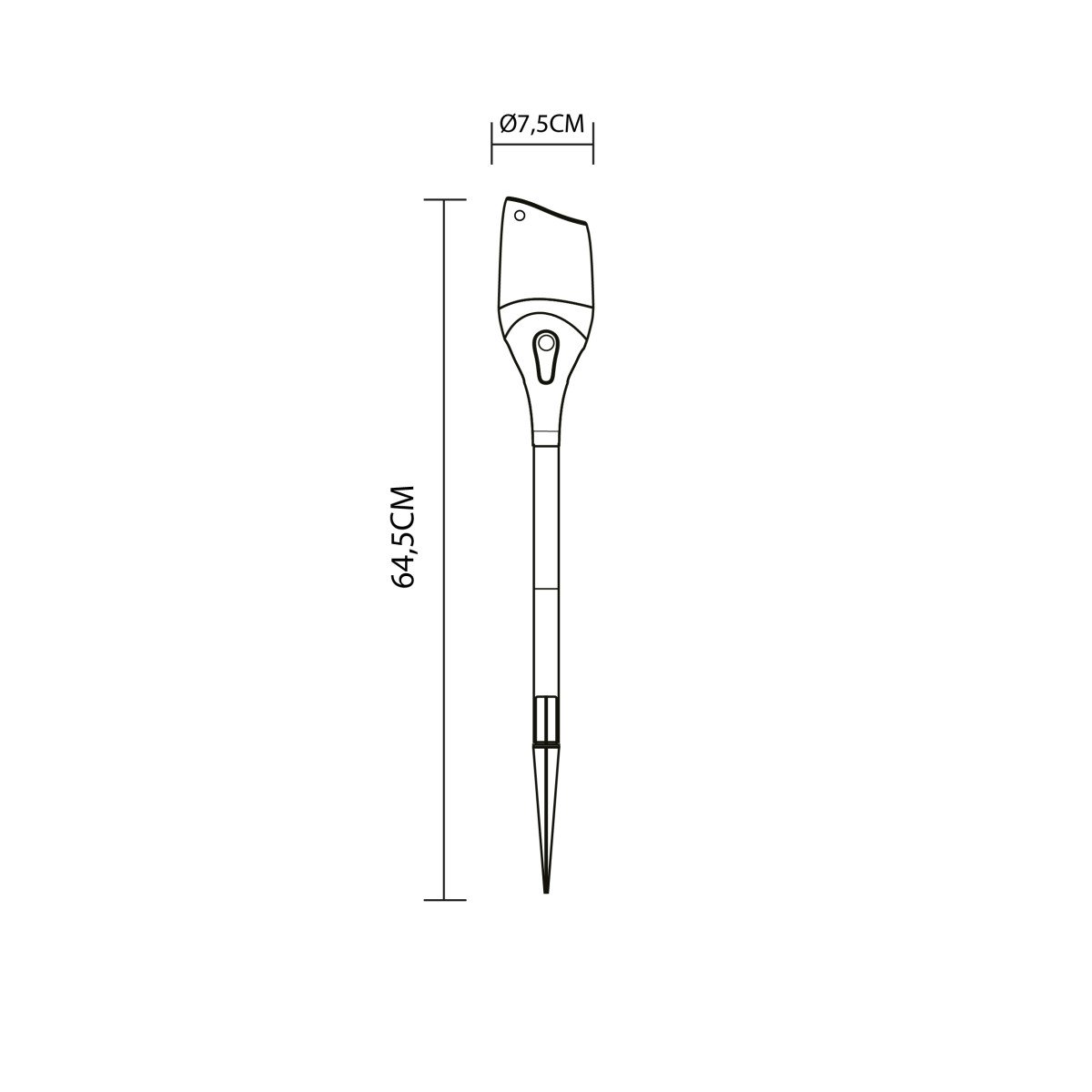 Lampe extérieure Torch lampe de jardin solaire noire moderne